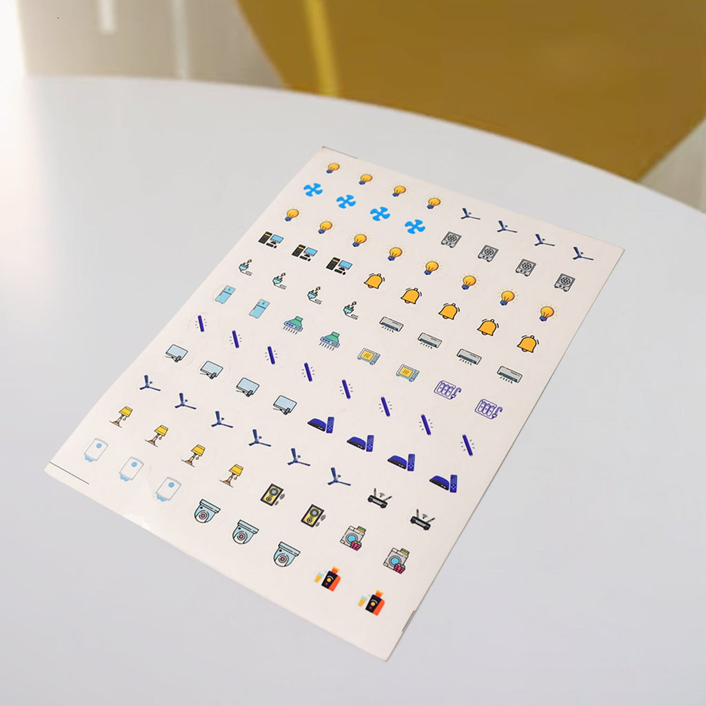 Pack Of 10 Sheet Smart Switch Icon Sticker Sheet (10 Sheet Multi Icons)