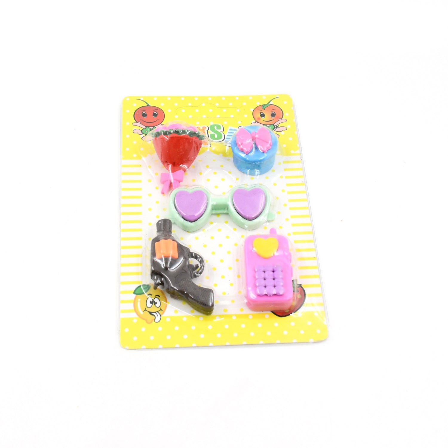 18027 Mix Design 1 Set Fancy  Stylish Colorful Erasers For Children Different Designs  Mix Eraser Set For Return Gift Birthday Party School Prize (1 Set)