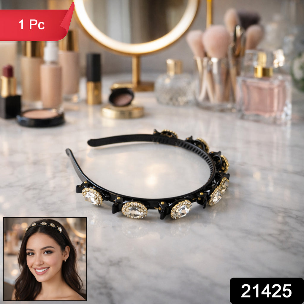 Premium Crystal Studded Designer Hairband For Women  Girls (1 Pc)
