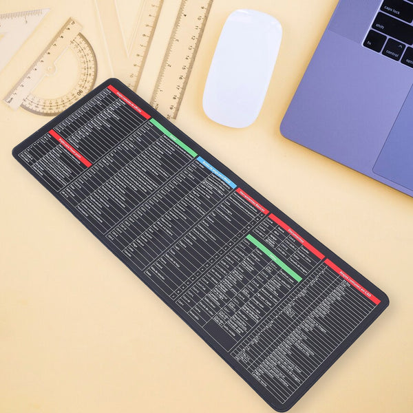 Keyboard & Mouse Large Pad with Shortcuts Printed.