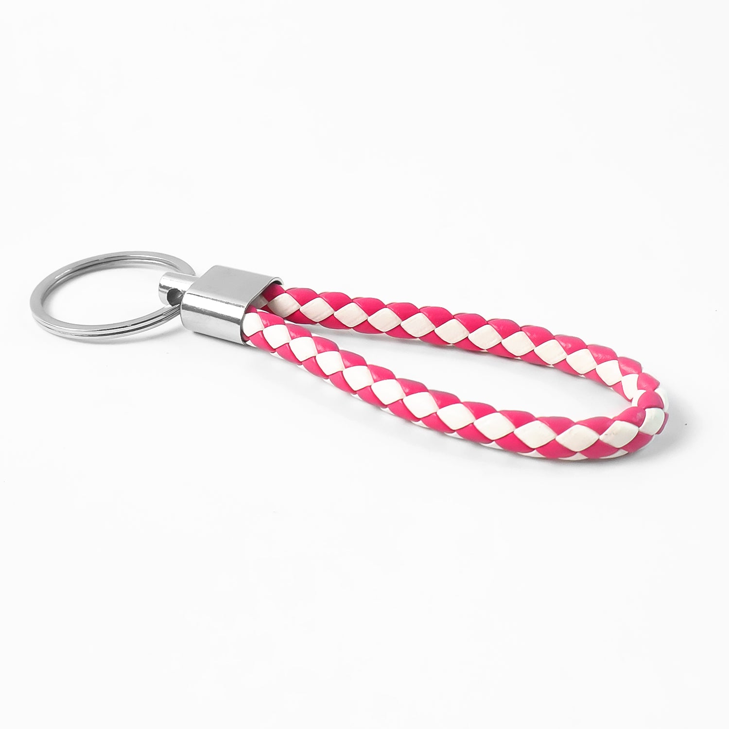 Leather Style Keychain With Metal Ring - (1 Pc)